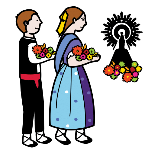 Pictograma de Ofrenda de flores para niños con autismo y TEA