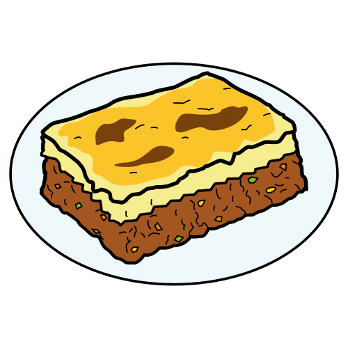 Pictograma de pastel de carne para niños con autismo y TEA
