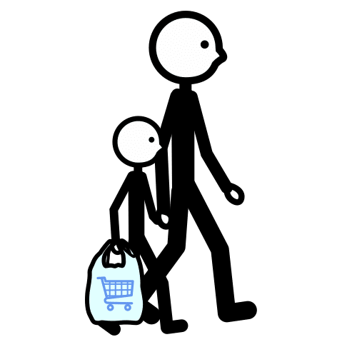 Pictograma de ir a la compra para niños con autismo y TEA