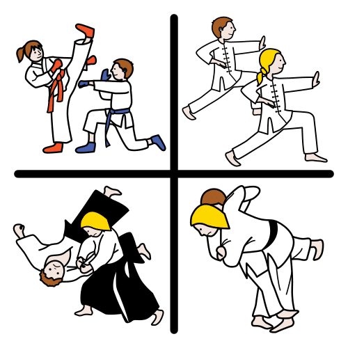 Pictograma de artes marciales para niños con autismo y TEA