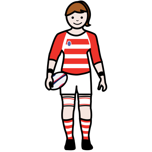 Pictograma de jugadora de rugby para niños con autismo y TEA