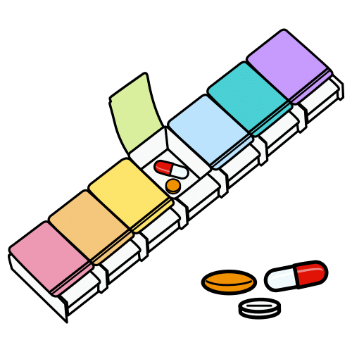 Pictograma de pastillero para niños con TEA