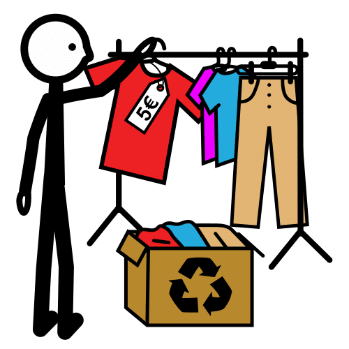 Pictograma de ropa de segunda mano para niños con autismo y TEA