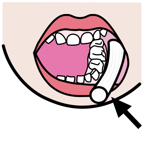 Pictograma de algodón dental para niños con autismo y TEA