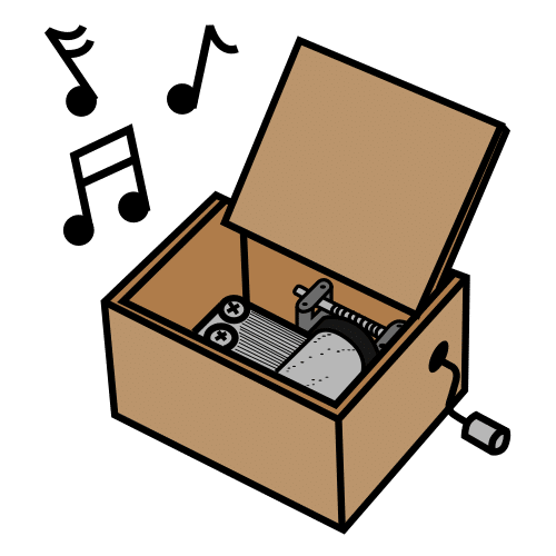 Pictograma de caja de música para niños con autismo y TEA