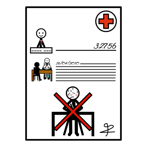 Pictograma de baja médica para niños con TEA