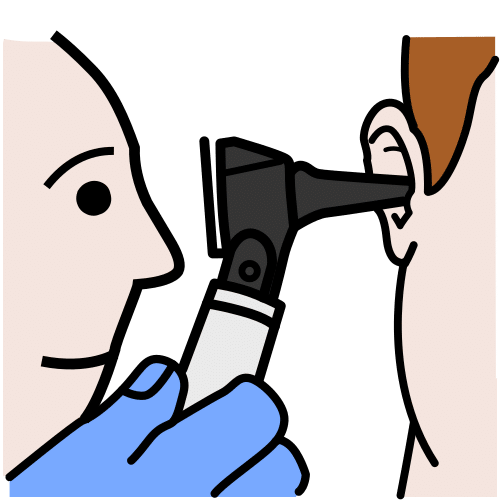 Pictograma de otoscopia para niños con autismo y TEA