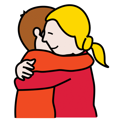 Pictograma de abrazo para niños con TEA