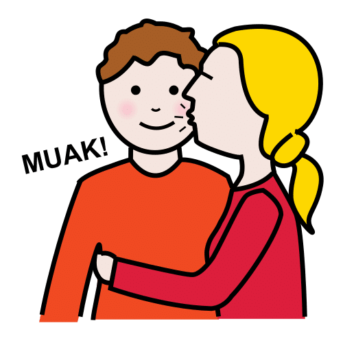 Pictograma de beso para niños con TEA