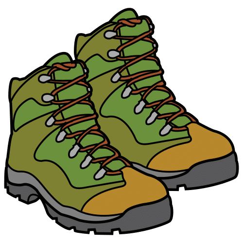 Pictograma de botas de montaña para niños con autismo y TEA