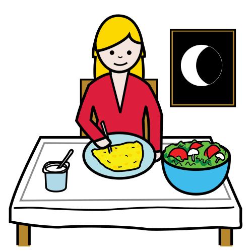 Pictograma de cenar para niños con autismo y TEA
