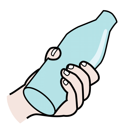 Pictograma de coger la botella para niños con TEA