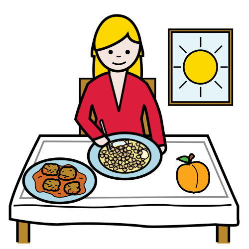 Pictograma de comida para niños con autismo y TEA