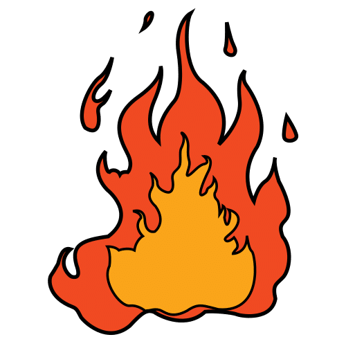Pictograma de fuego para niños con TEA