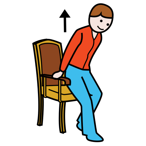 Pictograma de levantar de la silla para niños con autismo y TEA