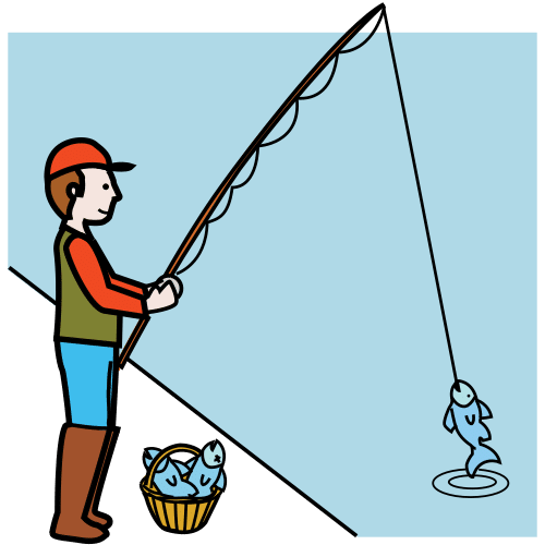 Pictograma de pescador para niños con TEA