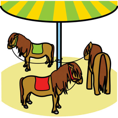 Pictograma de carrusel de ponis para niños con TEA
