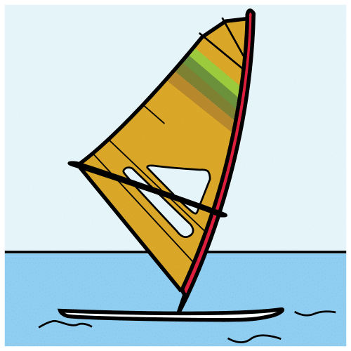 Pictograma de tabla de windsurf para niños con TEA