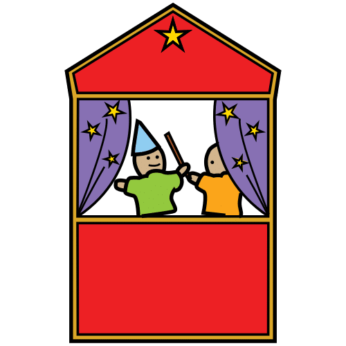 Pictograma de teatro de marionetas para niños con TEA