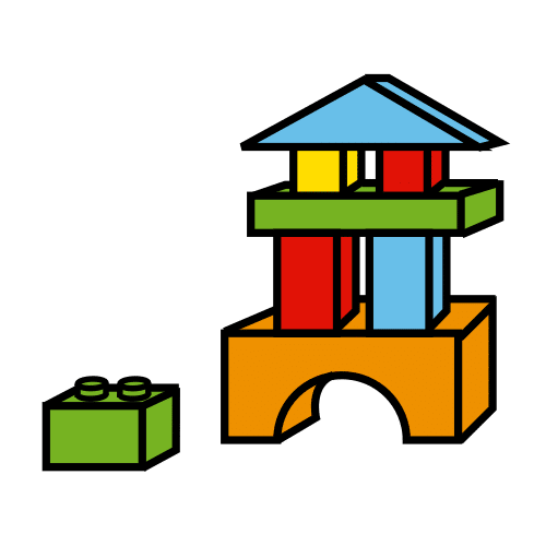 Pictograma de bloques de construcción para niños con autismo y TEA