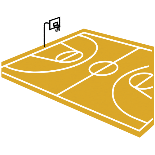 Pictograma de campo de baloncesto para niños con TEA