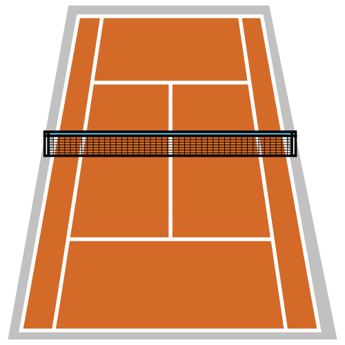 Pictograma de campo de tenis para niños con TEA