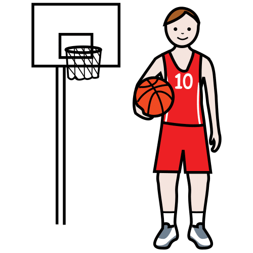 Pictograma de jugador de baloncesto para niños con autismo y TEA