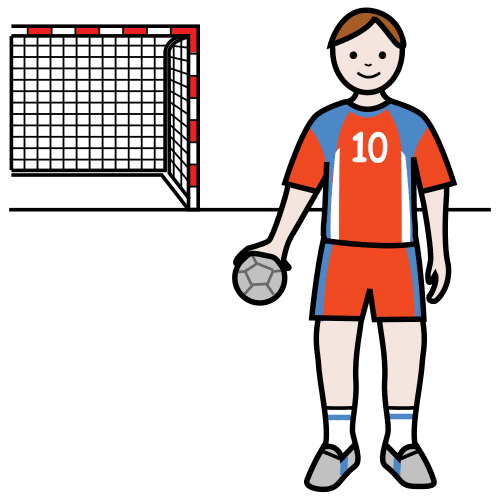 Pictograma de jugador de balonmano para niños con autismo y TEA