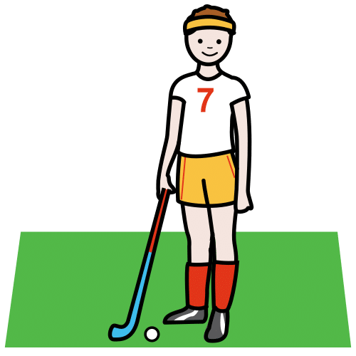Pictograma de jugador de hockey hierba para niños con autismo y TEA