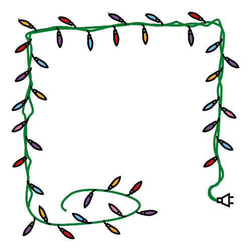 Pictograma de luces de Navidad para niños con TEA