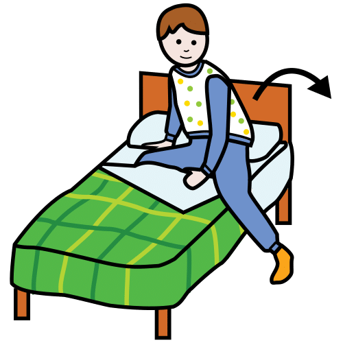 Pictograma de levantar de la cama para niños con autismo y TEA