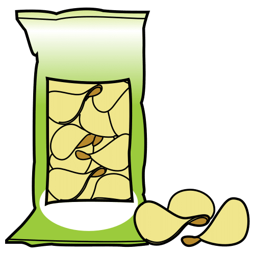 Pictograma de bolsa de fritos para niños con autismo y TEA