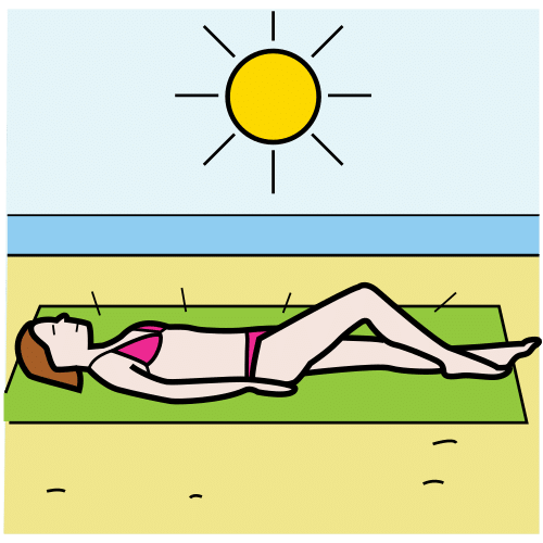 Pictograma de broncear para niños con autismo y TEA