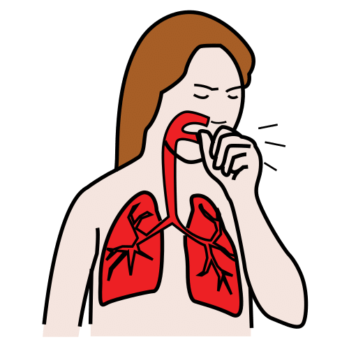 Pictograma de bronquitis para niños con autismo y TEA