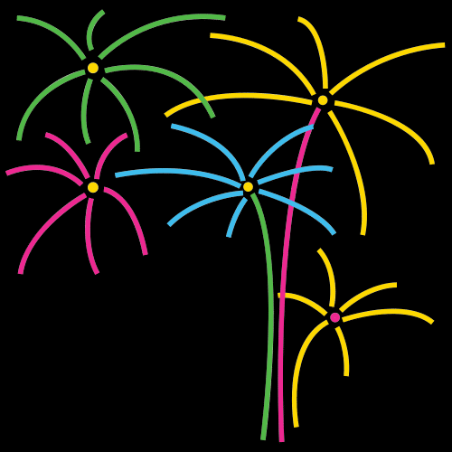 Pictograma de fuegos artificiales para niños con autismo y TEA