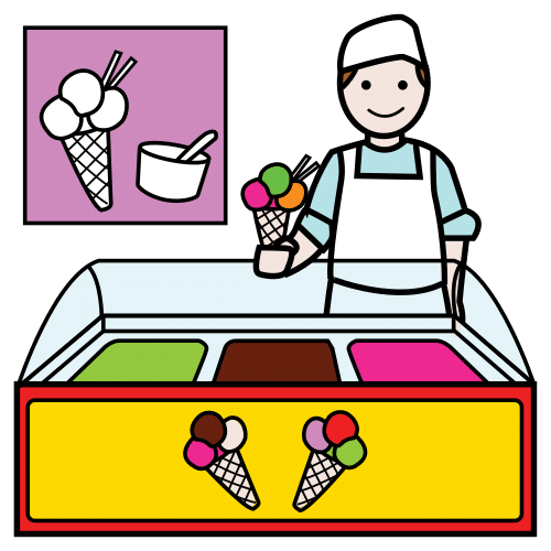 Pictograma de heladero para niños con autismo y TEA