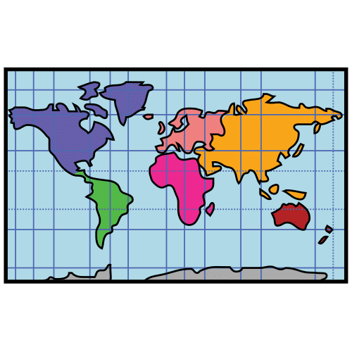 Pictograma de mapa para niños con autismo y TEA