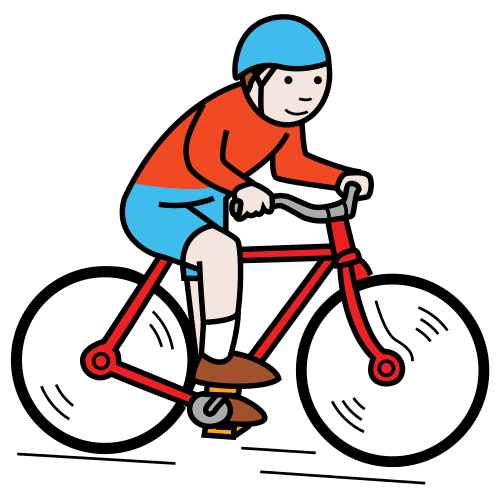 Pictograma de montar en bici para niños con TEA