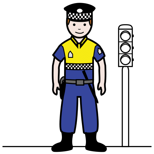 Pictograma de policía para niños con TEA