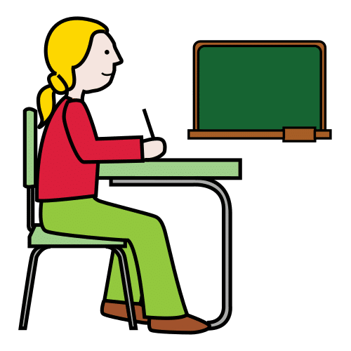 Pictograma de alumna para niños con TEA