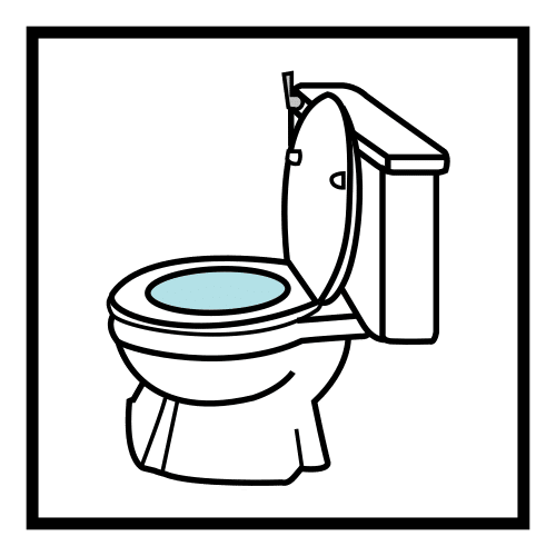 Pictograma de cuarto de baño para niños con TEA