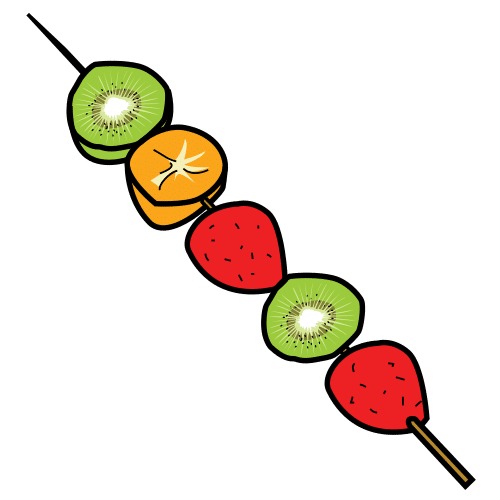 Pictograma de brocheta de fruta para niños con autismo y TEA