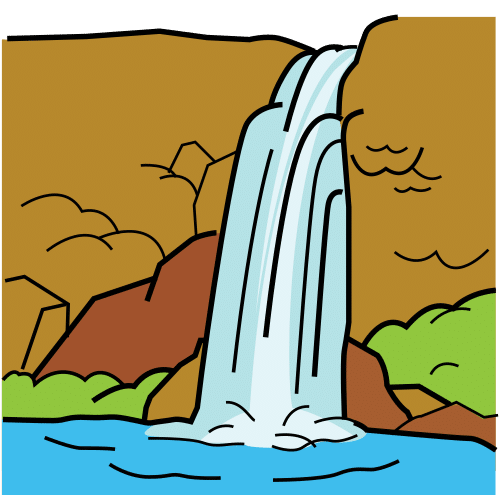 Pictograma de cascada para niños con TEA
