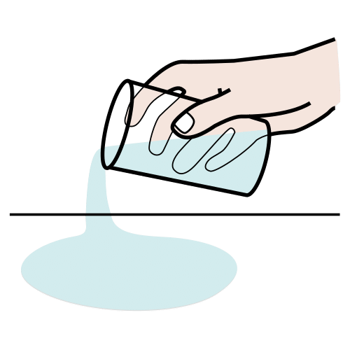 Pictograma de derramar para niños con TEA