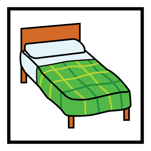 Pictograma de dormitorio para niños con TEA