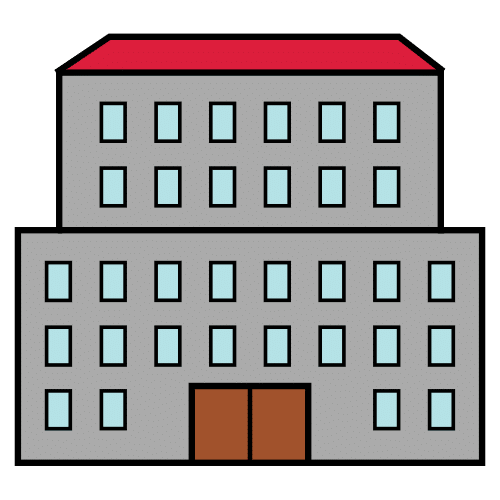 Pictograma de edificio para niños con TEA