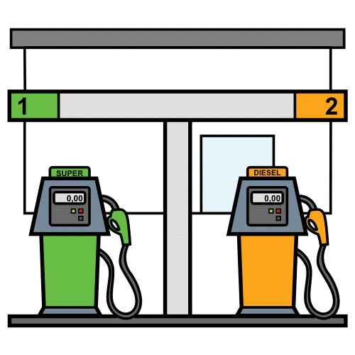 Pictograma de gasolinera para niños con TEA