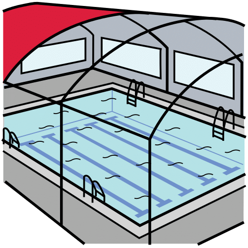 Pictograma de piscina cubierta para niños con TEA