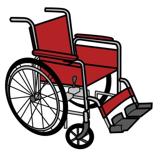 Pictograma de silla de ruedas para niños con autismo y TEA