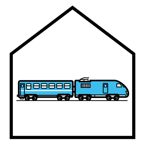 Pictograma de estación de tren para niños con TEA